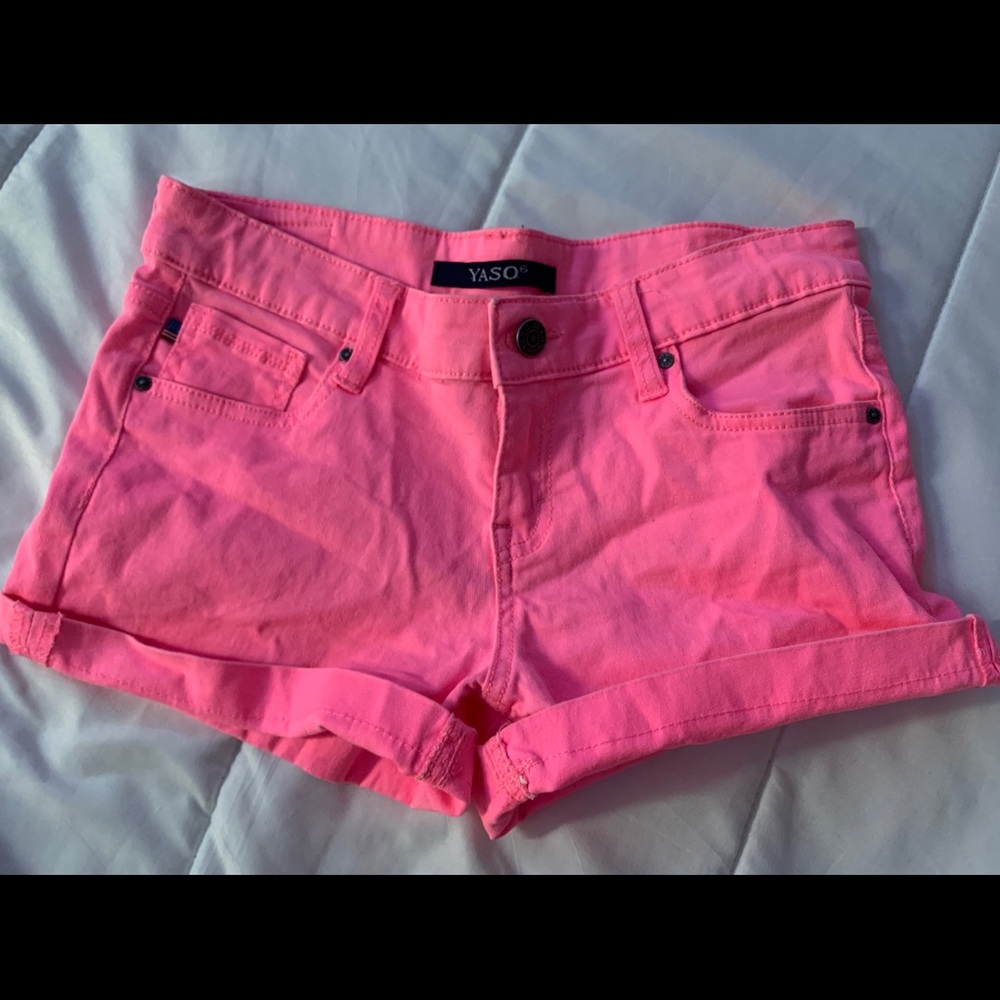 Hot Pink Denim Shorts